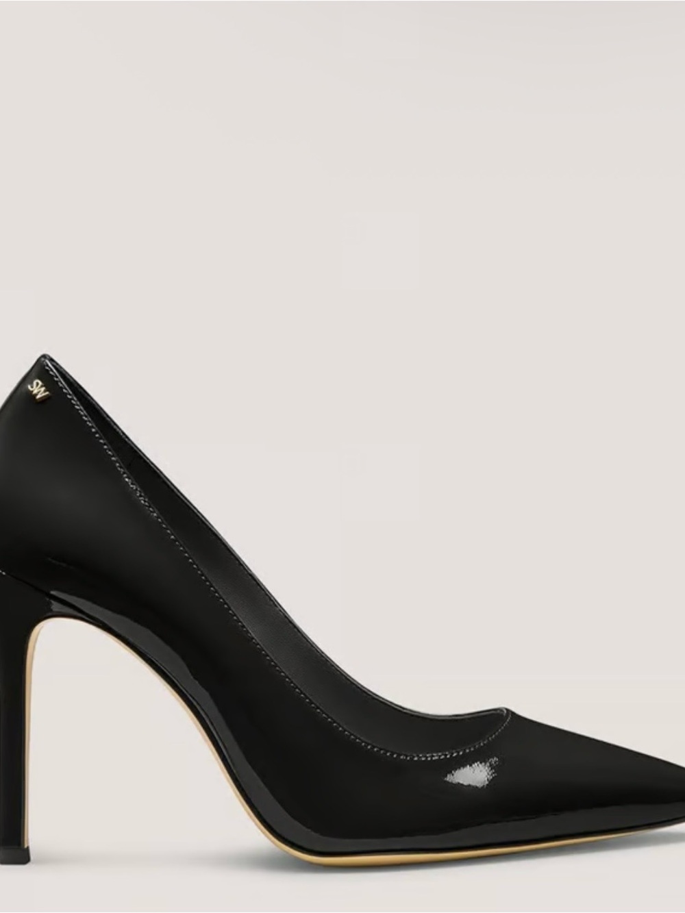 Stuart Weitzman Black Patent Pointed Toe Pumps